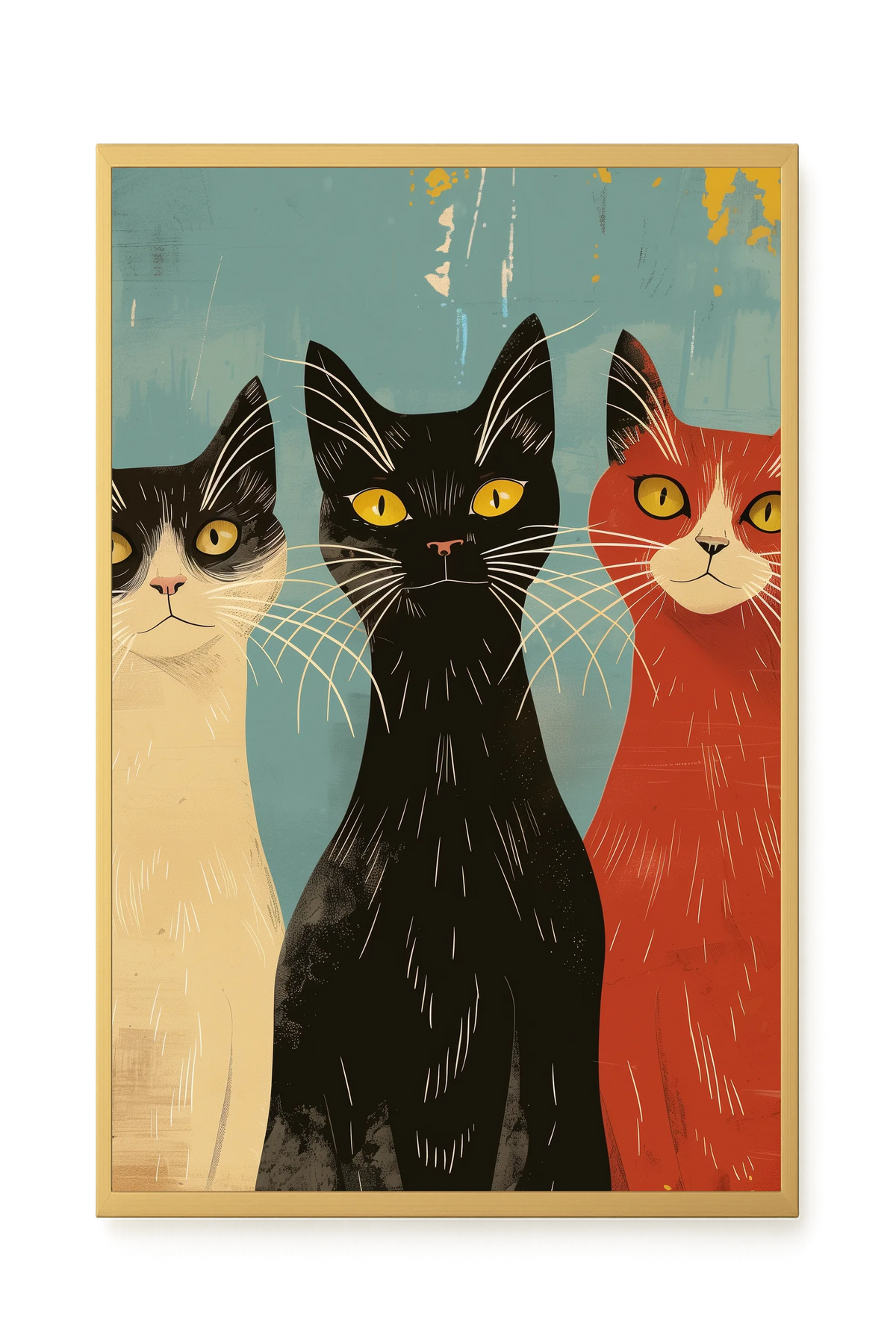 Three Cats Canvas Wall Art