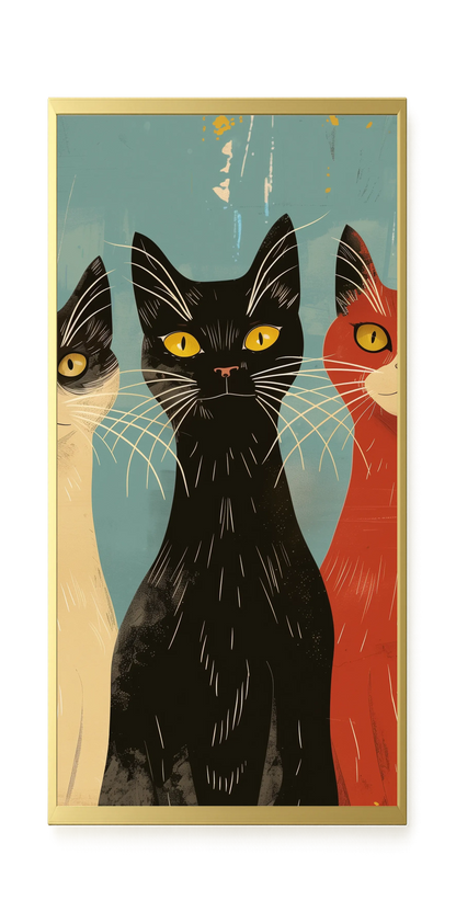 Three Cats Canvas Wall Art