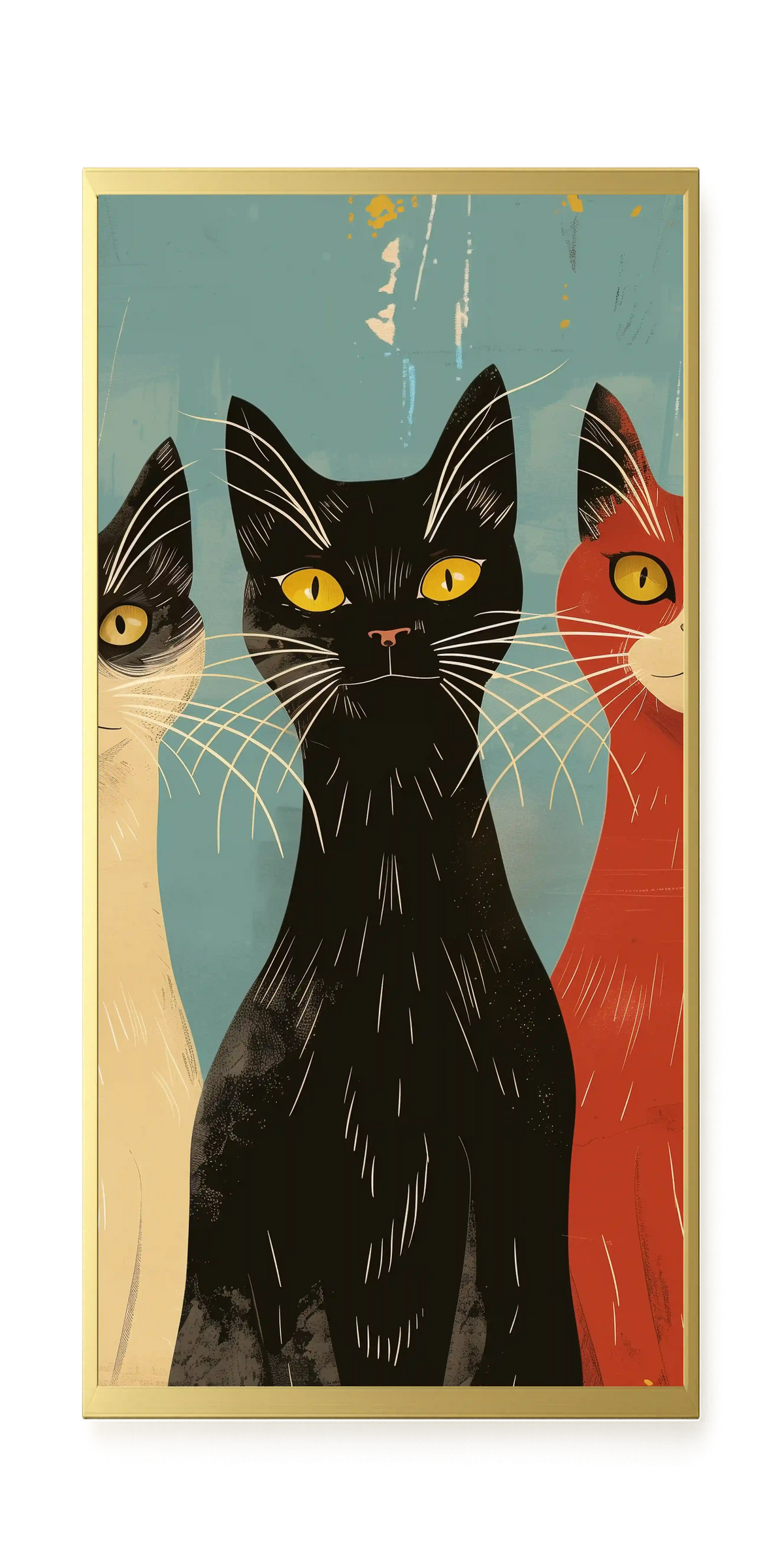 Three Cats Canvas Wall Art