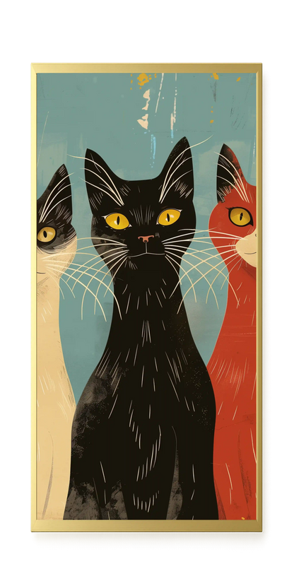 Three Cats Canvas Wall Art