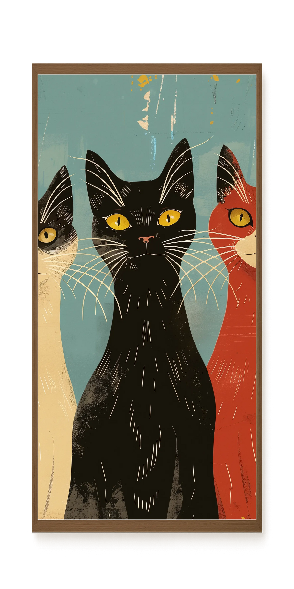 Three Cats Canvas Wall Art