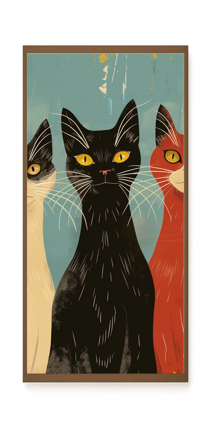 Three Cats Canvas Wall Art