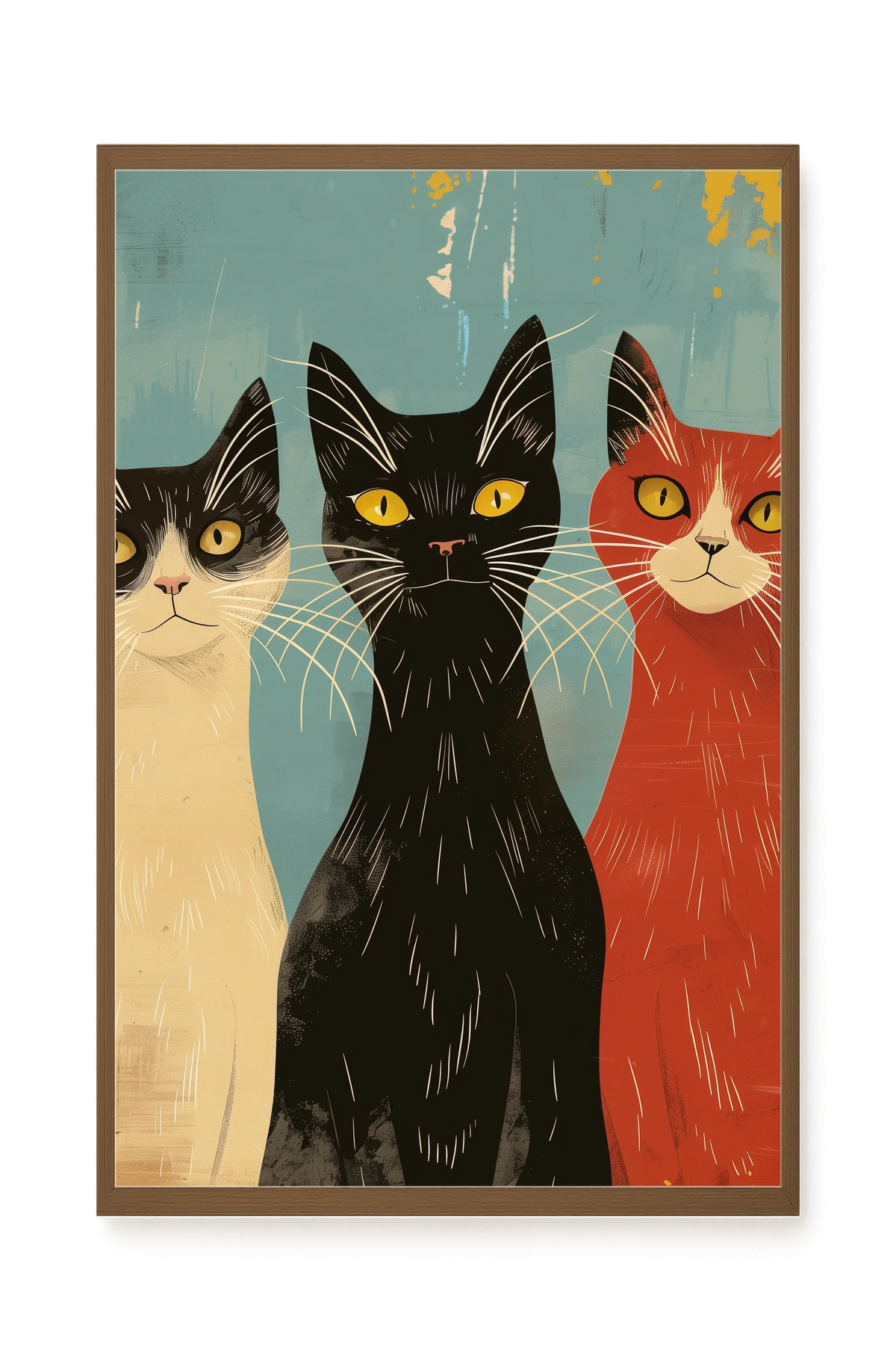 Three Cats Canvas Wall Art