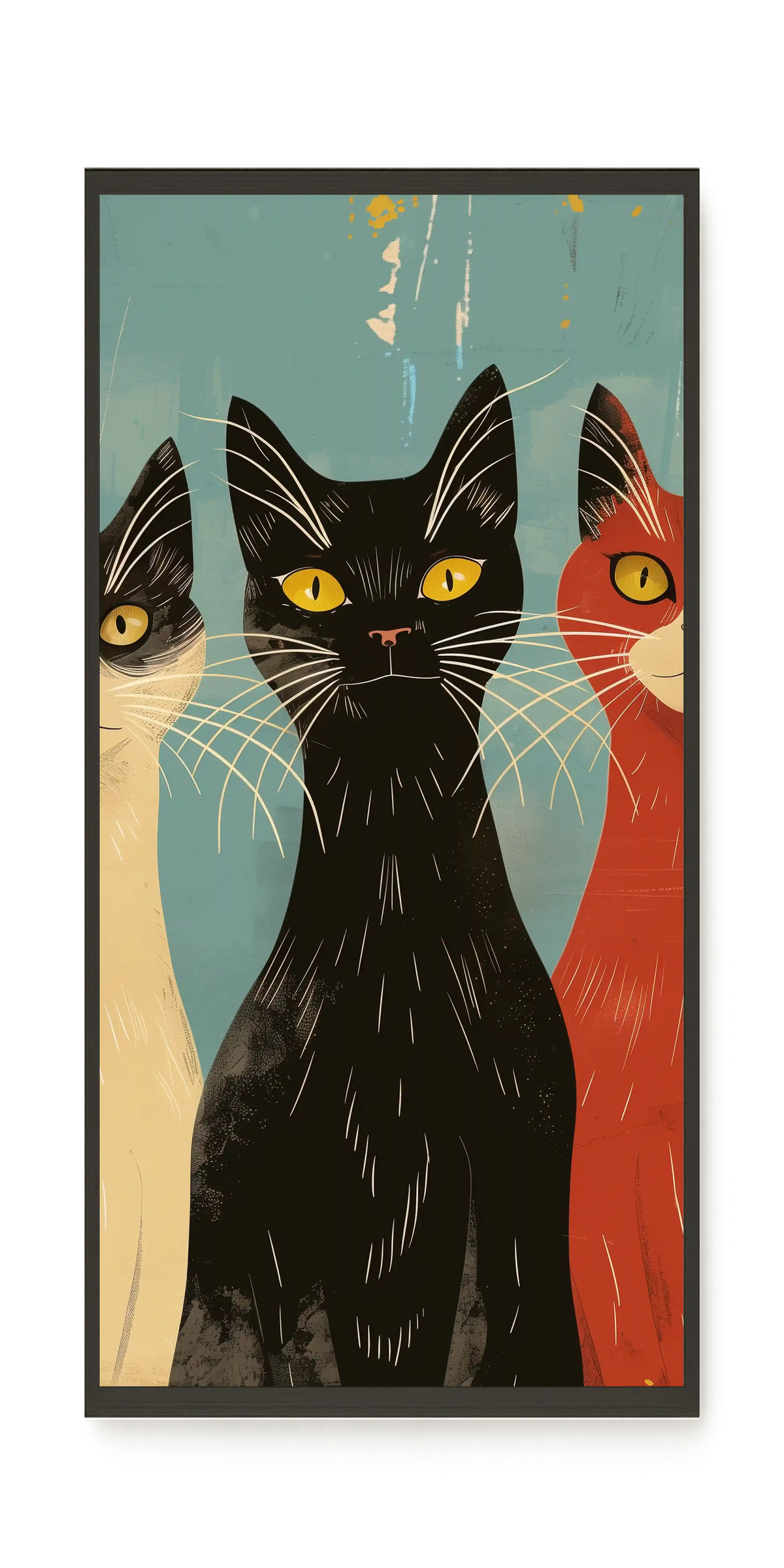 Three Cats Canvas Wall Art