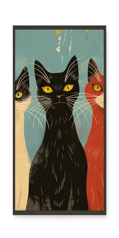 Three Cats Canvas Wall Art