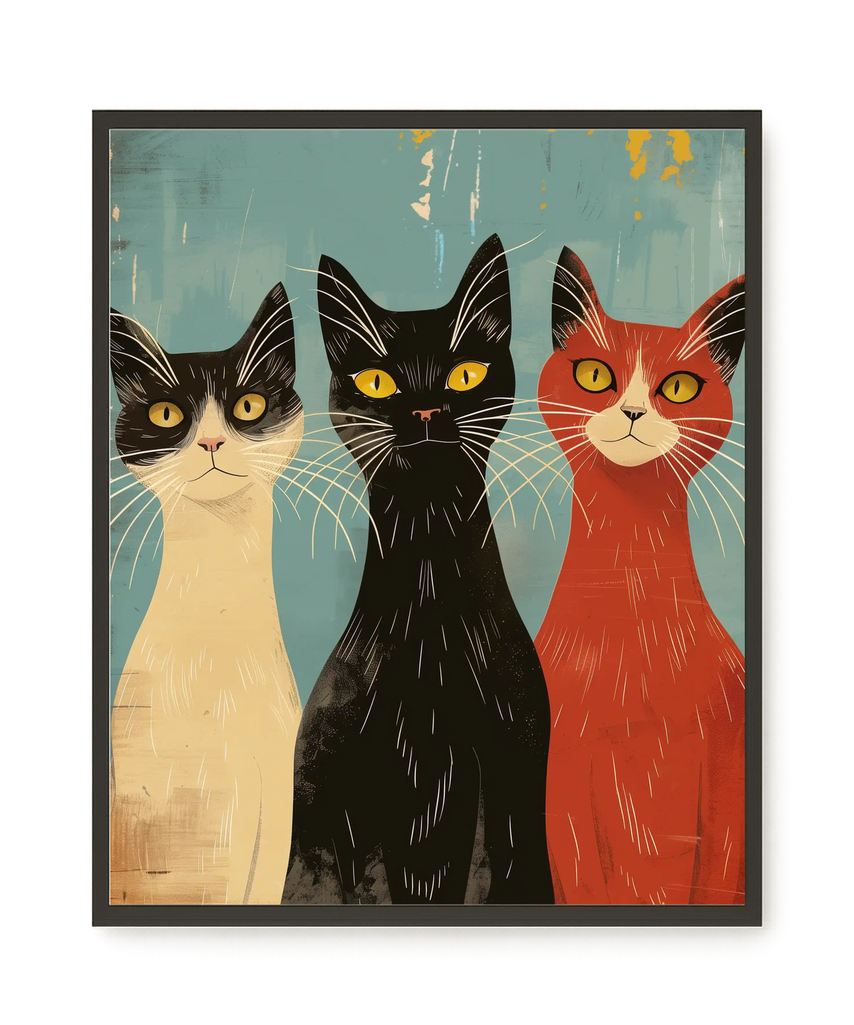 Three Cats Canvas Wall Art
