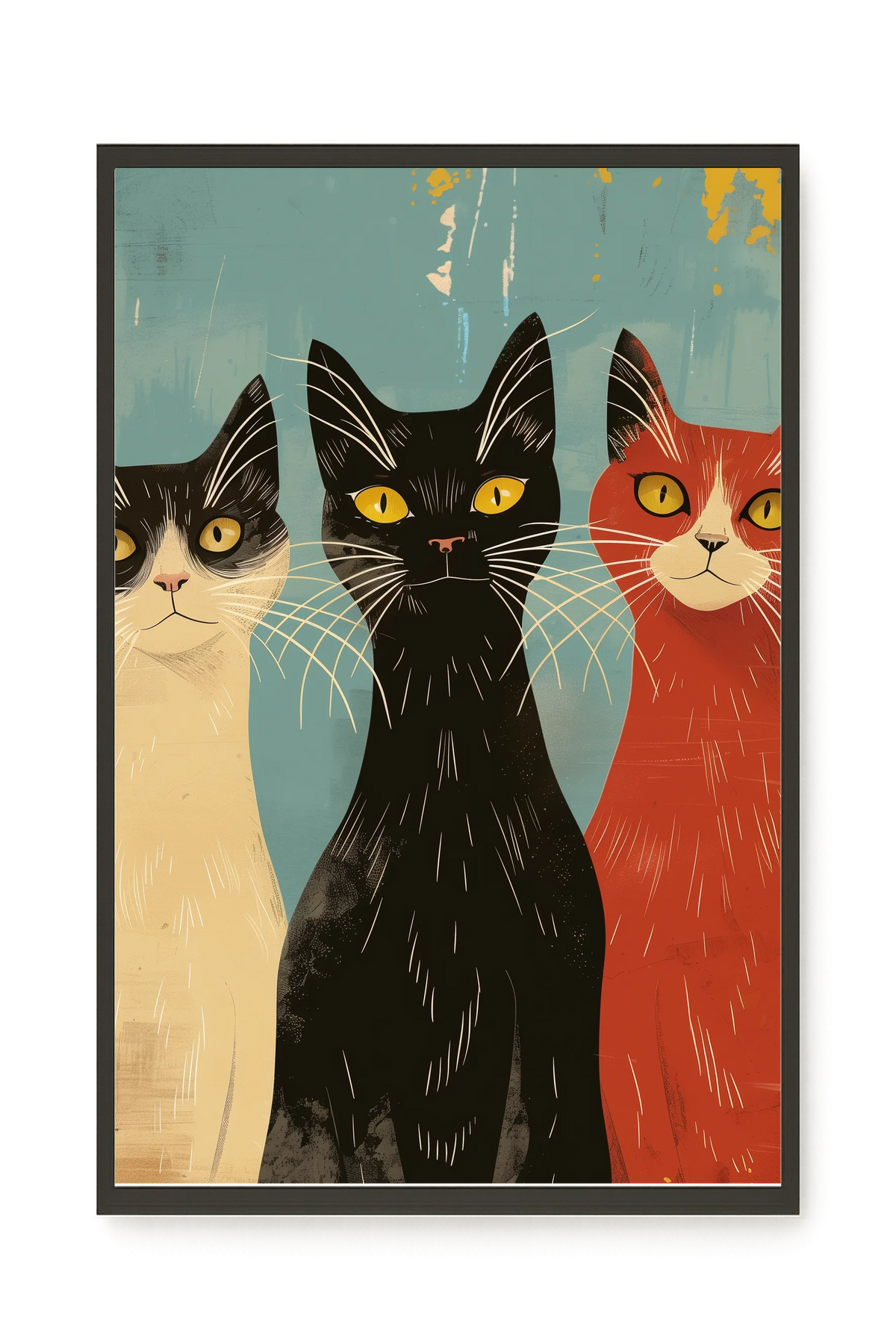 Three Cats Canvas Wall Art