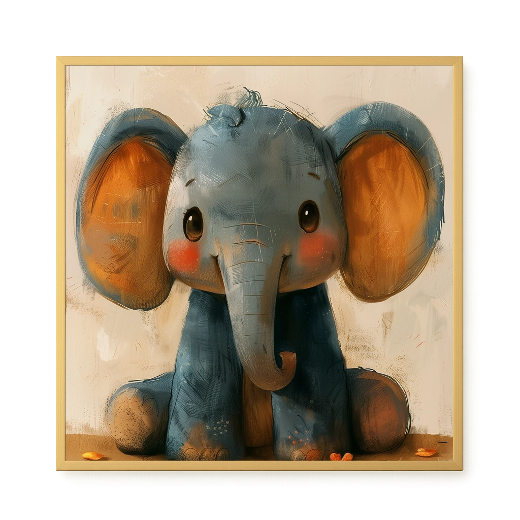 Cute Elephant Canvas Wall Art
