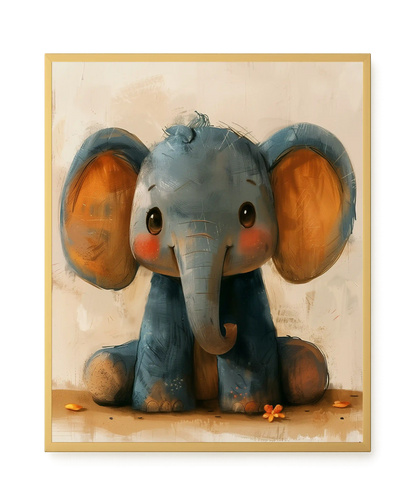 Cute Elephant Canvas Wall Art
