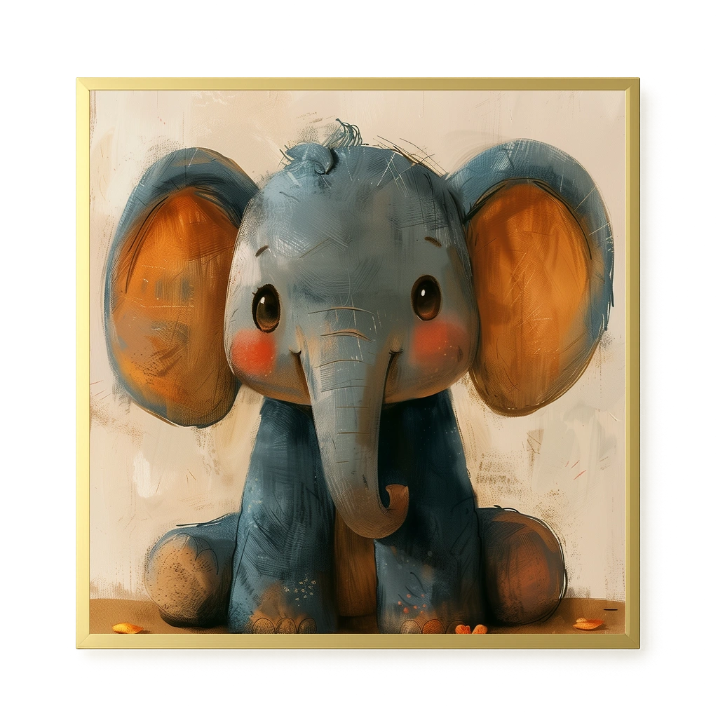 Cute Elephant Canvas Wall Art