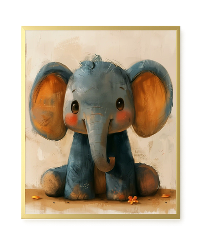 Cute Elephant Canvas Wall Art