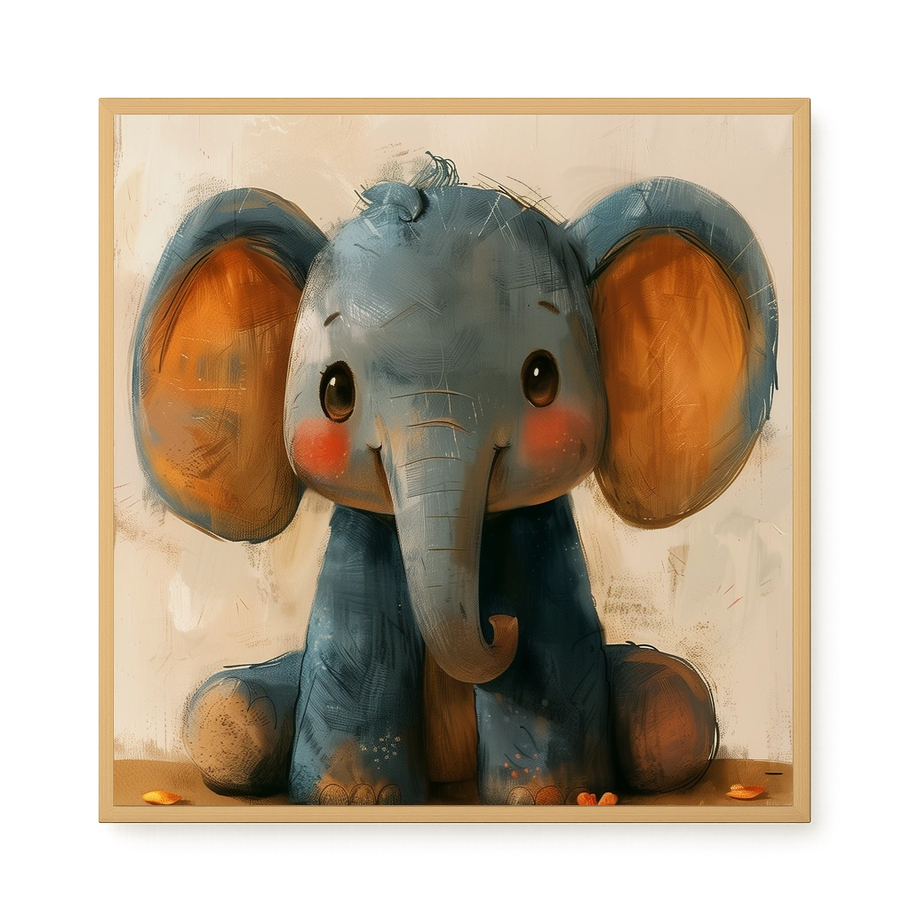 Cute Elephant Canvas Wall Art