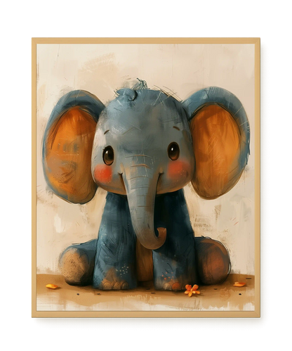 Cute Elephant Canvas Wall Art