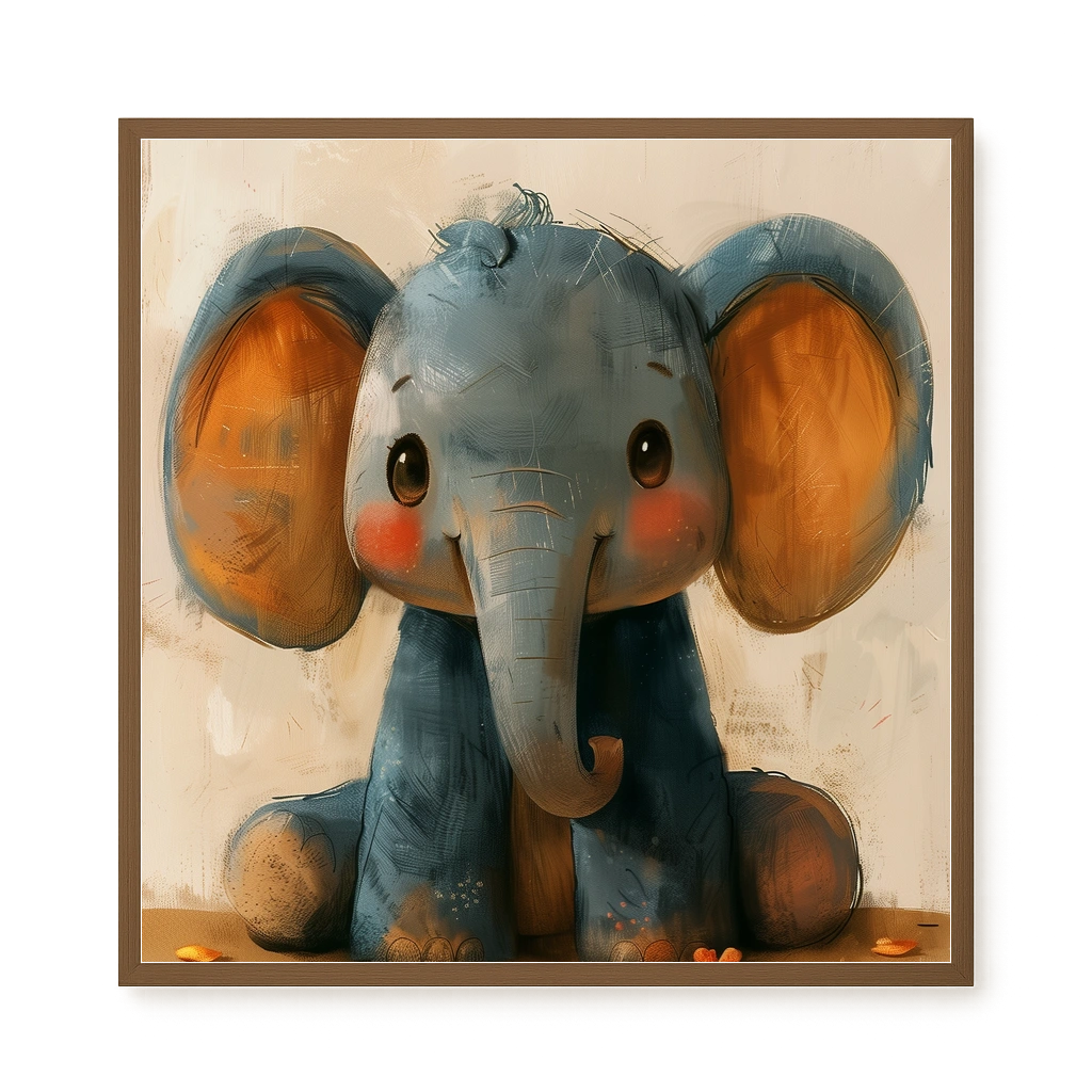 Cute Elephant Canvas Wall Art