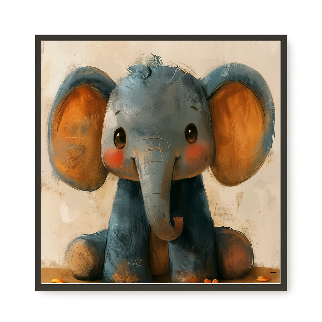 Cute Elephant Canvas Wall Art