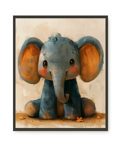 Cute Elephant Canvas Wall Art