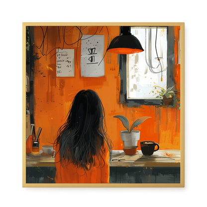 Orange Café Canvas Print