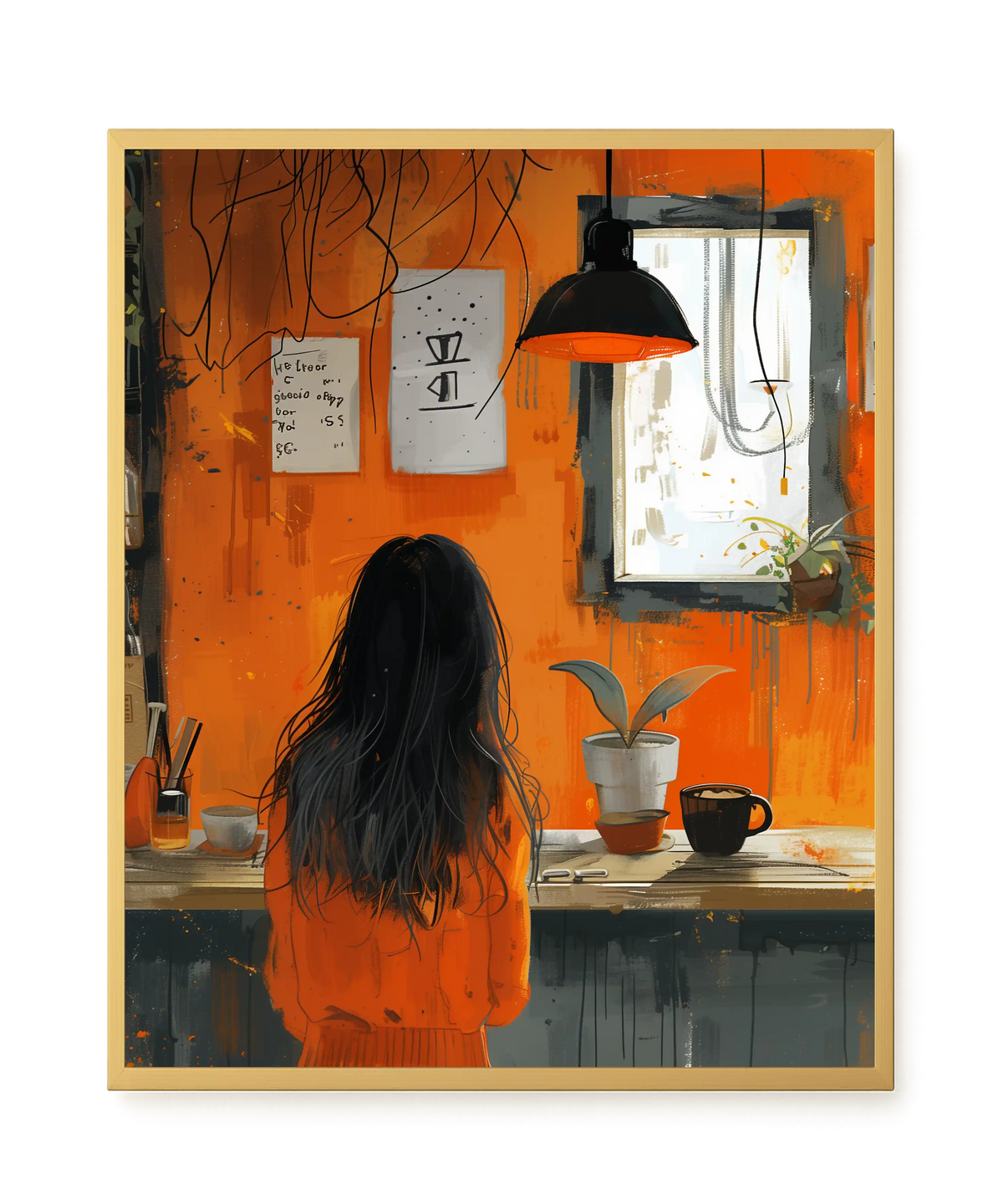 Orange Café Canvas Print
