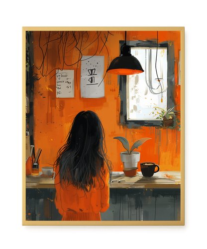 Orange Café Canvas Print