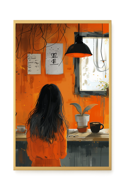 Orange Café Canvas Print