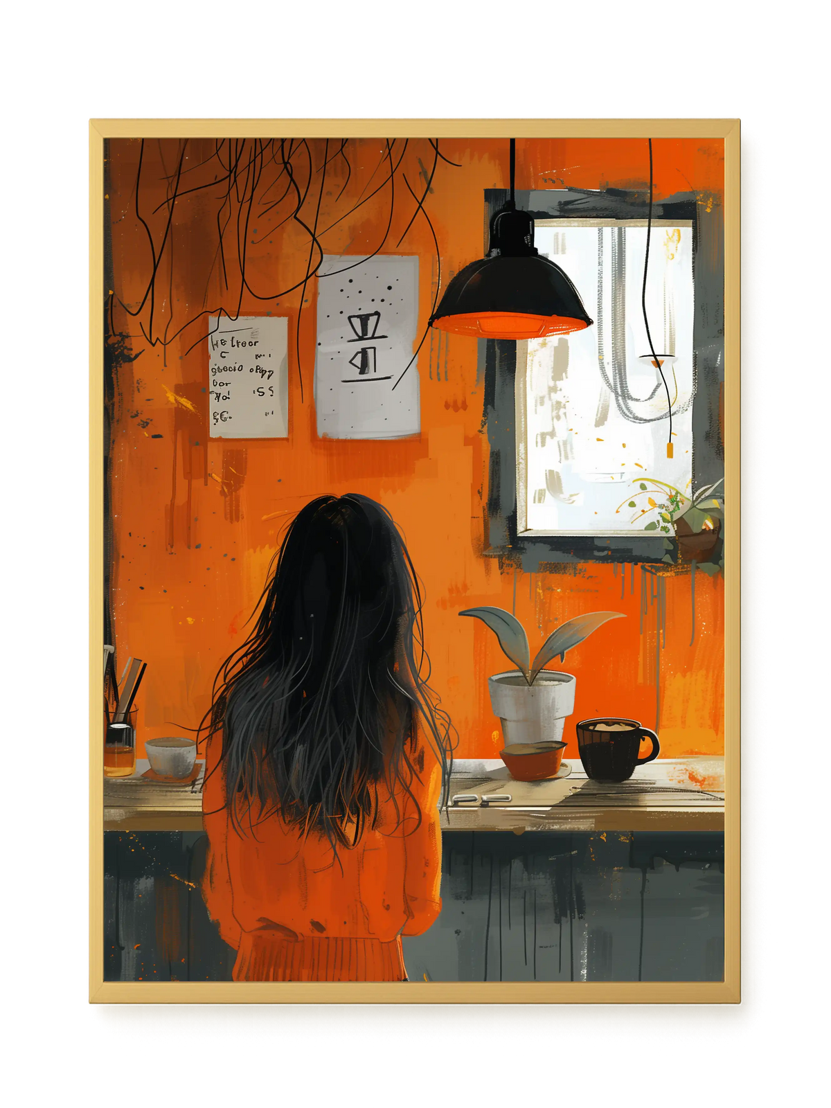 Orange Café Canvas Print