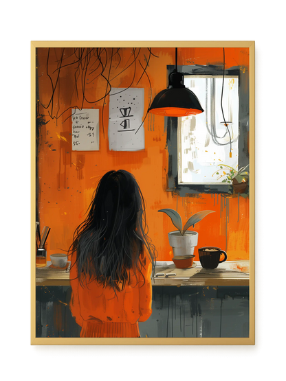 Orange Café Canvas Print
