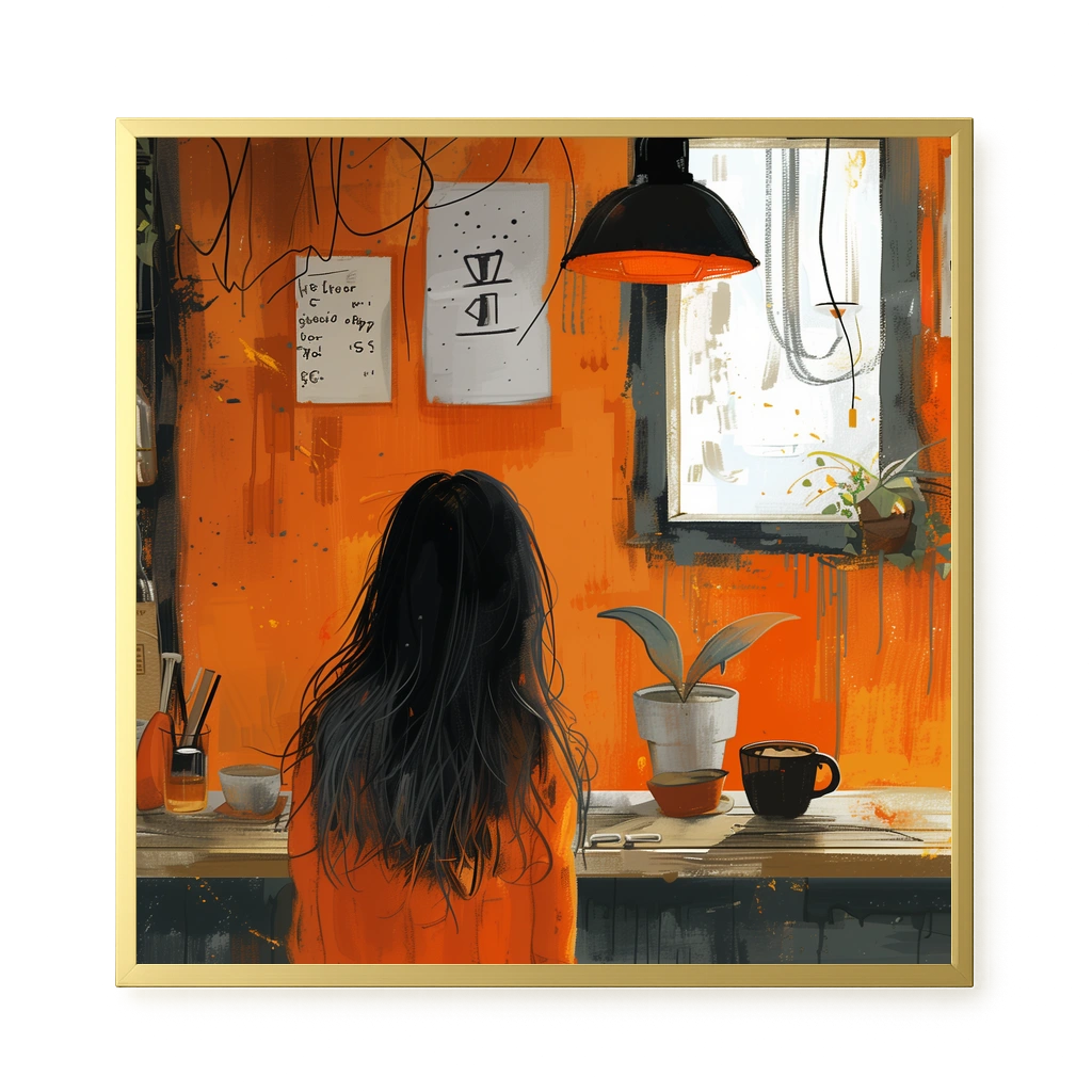 Orange Café Canvas Print
