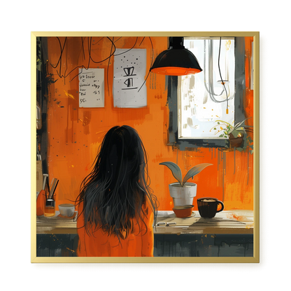 Orange Café Canvas Print