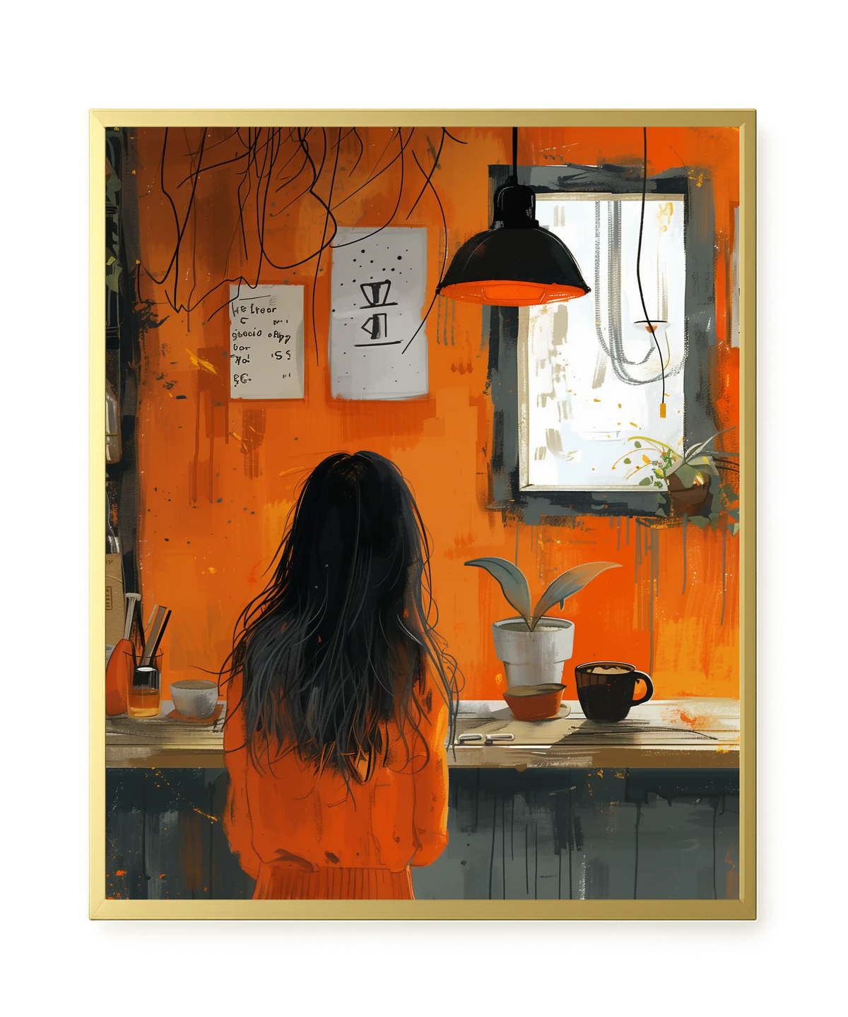 Orange Café Canvas Print