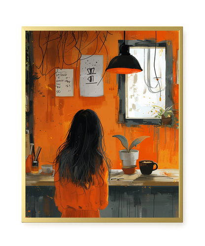 Orange Café Canvas Print