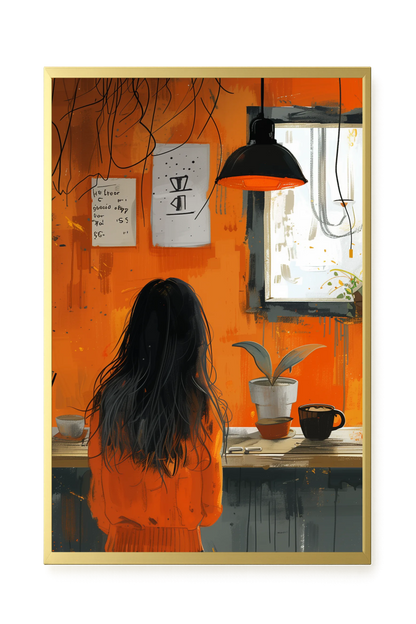 Orange Café Canvas Print