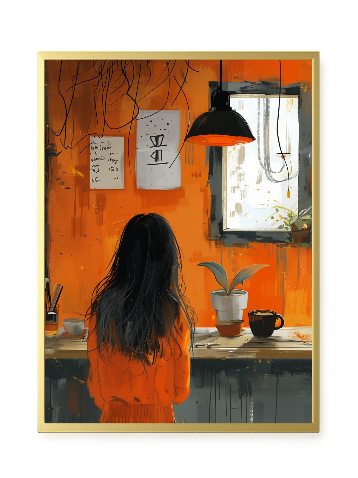 Orange Café Canvas Print