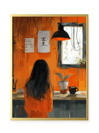 Orange Café Canvas Print
