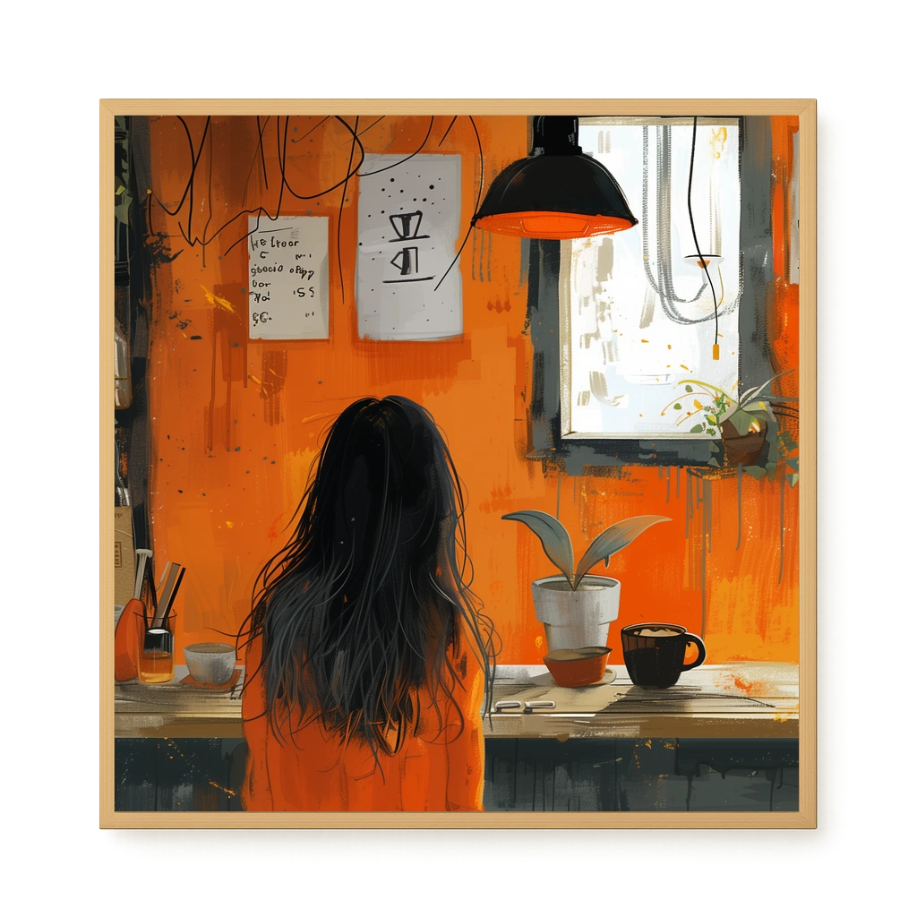 Orange Café Canvas Print