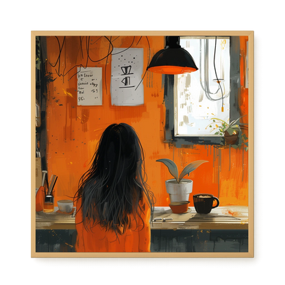 Orange Café Canvas Print