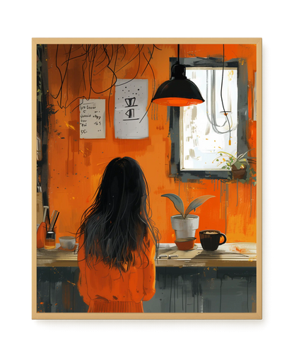 Orange Café Canvas Print