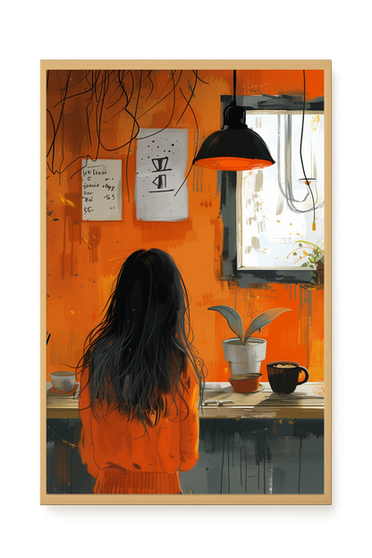 Orange Café Canvas Print