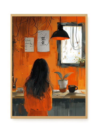 Orange Café Canvas Print