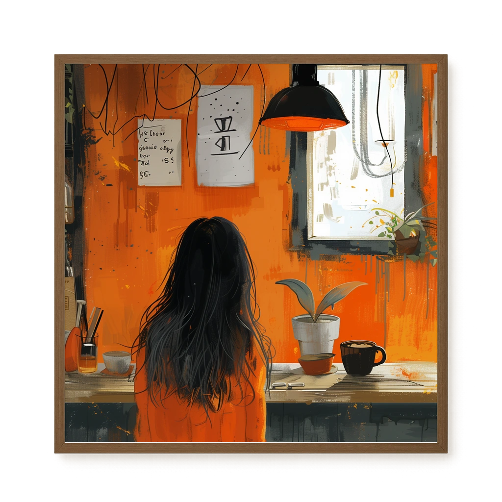 Orange Café Canvas Print