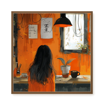 Orange Café Canvas Print