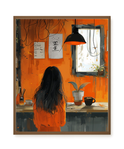 Orange Café Canvas Print