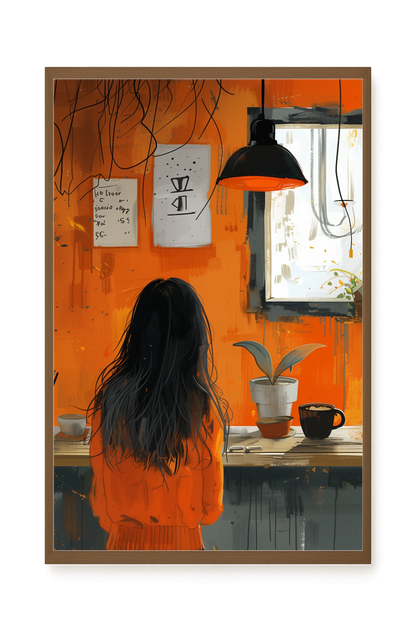 Orange Café Canvas Print