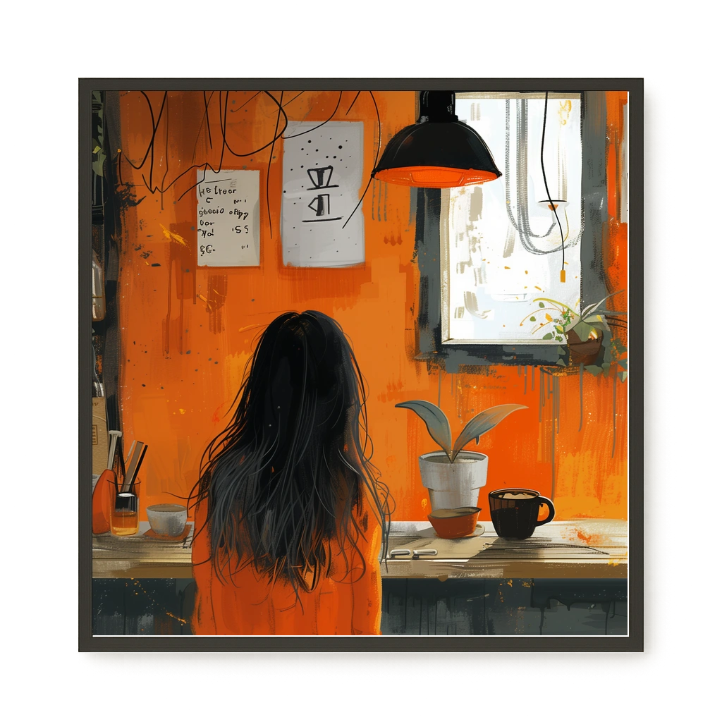 Orange Café Canvas Print