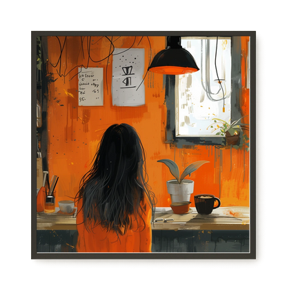 Orange Café Canvas Print