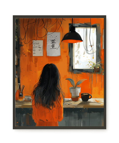 Orange Café Canvas Print