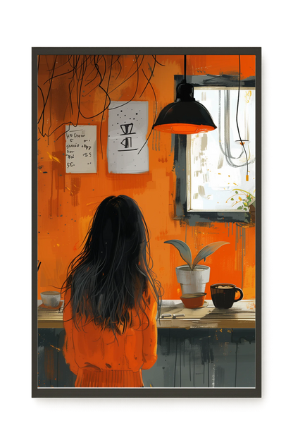 Orange Café Canvas Print