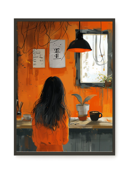 Orange Café Canvas Print