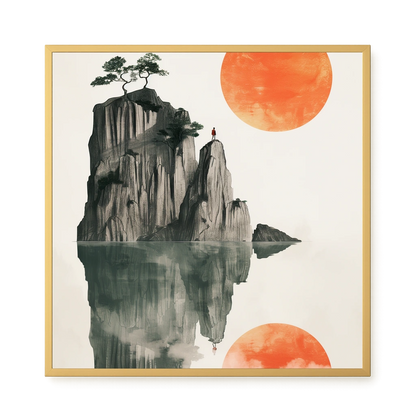 Misty Lake Canvas Wall Art