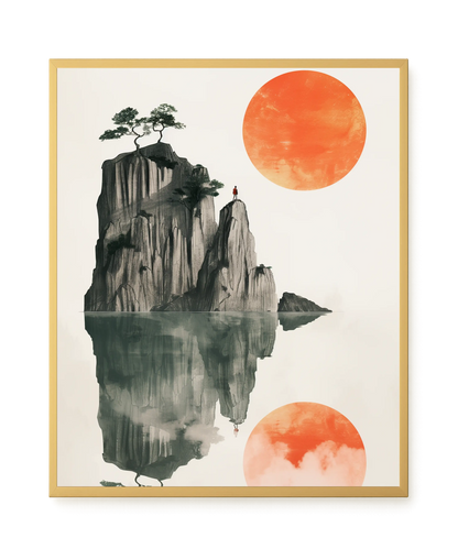 Misty Lake Canvas Wall Art