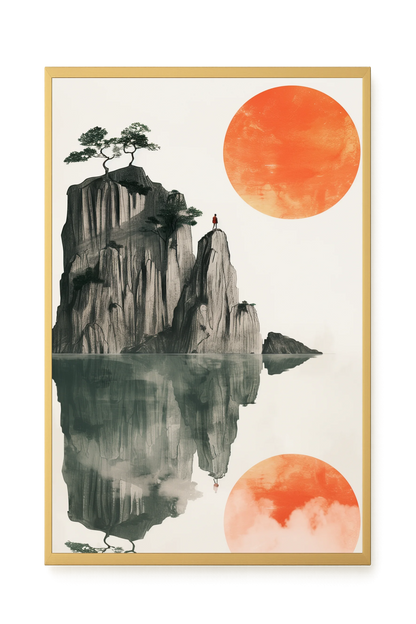 Misty Lake Canvas Wall Art